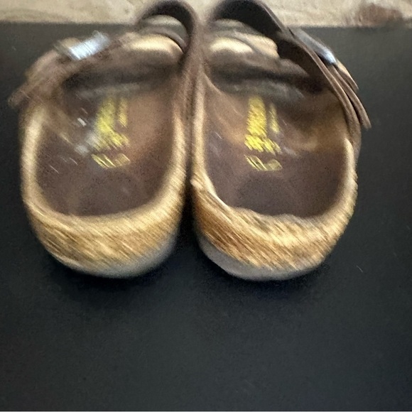 Birkenstock Arizona Slip On Brown Soft Leather 38 Two Adjustable Straps *Read* - Picture 3 of 11